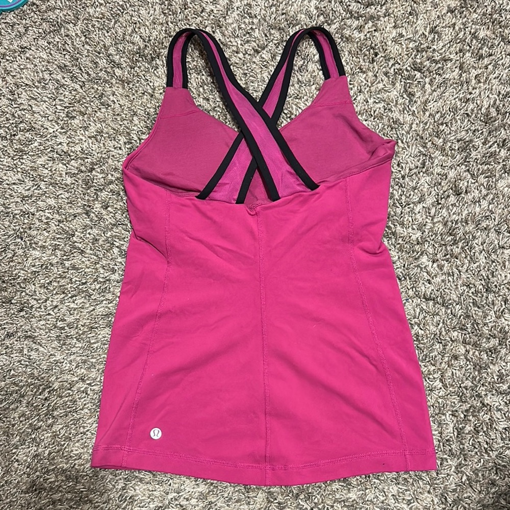 Lululemon Athletica Pink Tank with Black Straps